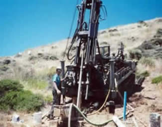 Drilling on the side of a hill